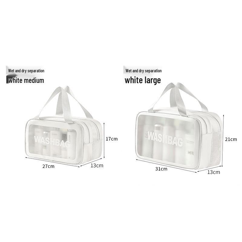 Waterproof PU Toiletry Bag - Portable, Large Capacity, Visible Storage for Cosmetics