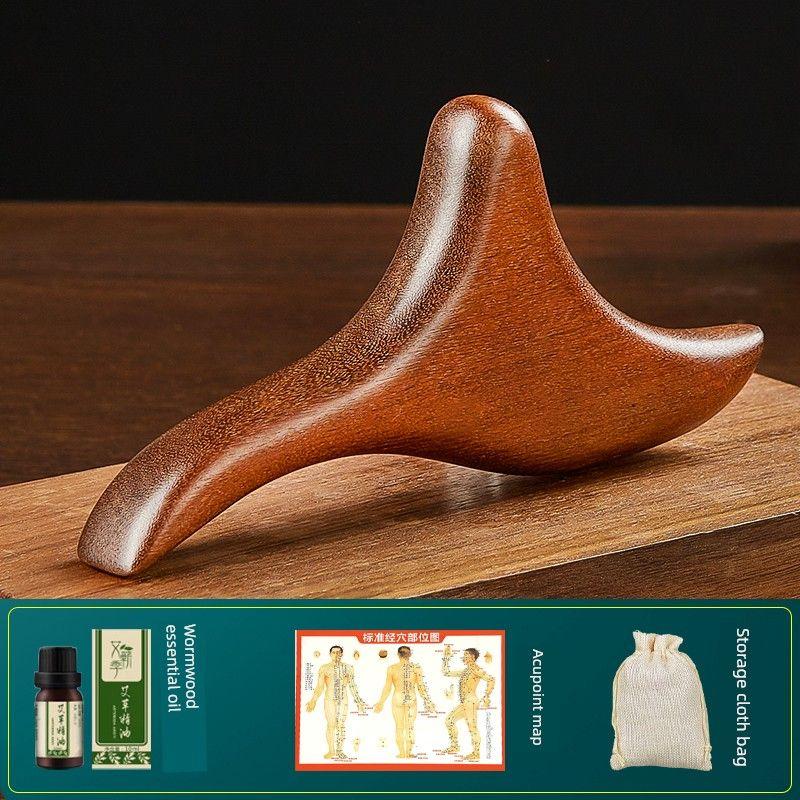 

Ye Carding Multifunctional Cervical Spine Waist Strain Massager Golden Sandalwood Triangle Bird