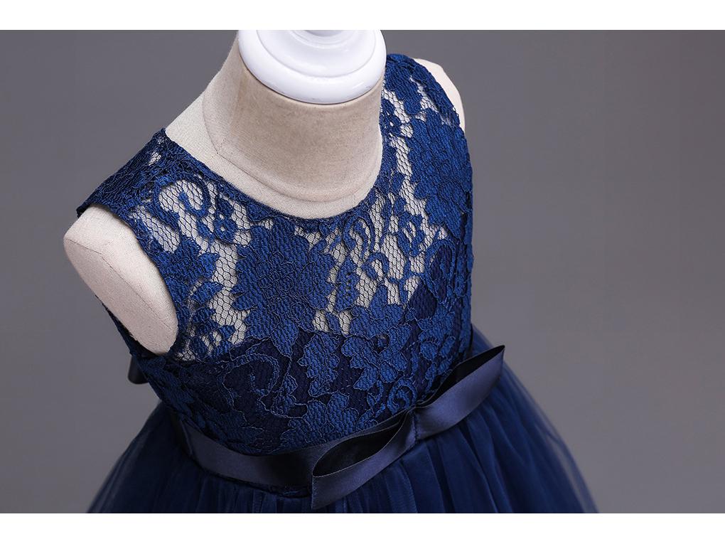 Children's Lace Princess Wedding Dress with Long Puff Skirt