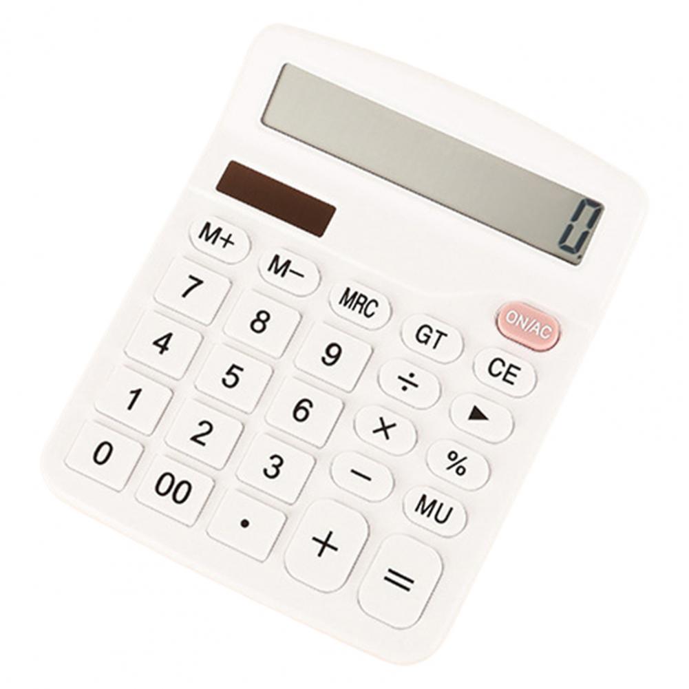 Business Calculator Comfortable Buttons Power Supply Solar Calculator 12 Digits Solar Battery Basic Office Calculator