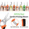 3PCS Garden Pruning Shears Set Stainless Steel Scissors Clippers Pruning Snips Shears Hand Tools for Flowers Leaves Potted Tools