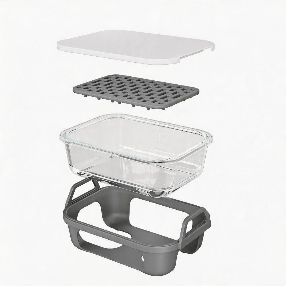 Removable Non-Stick Bakeware Heat Resistant Air Fryer Glass Liner  Cooking серый
