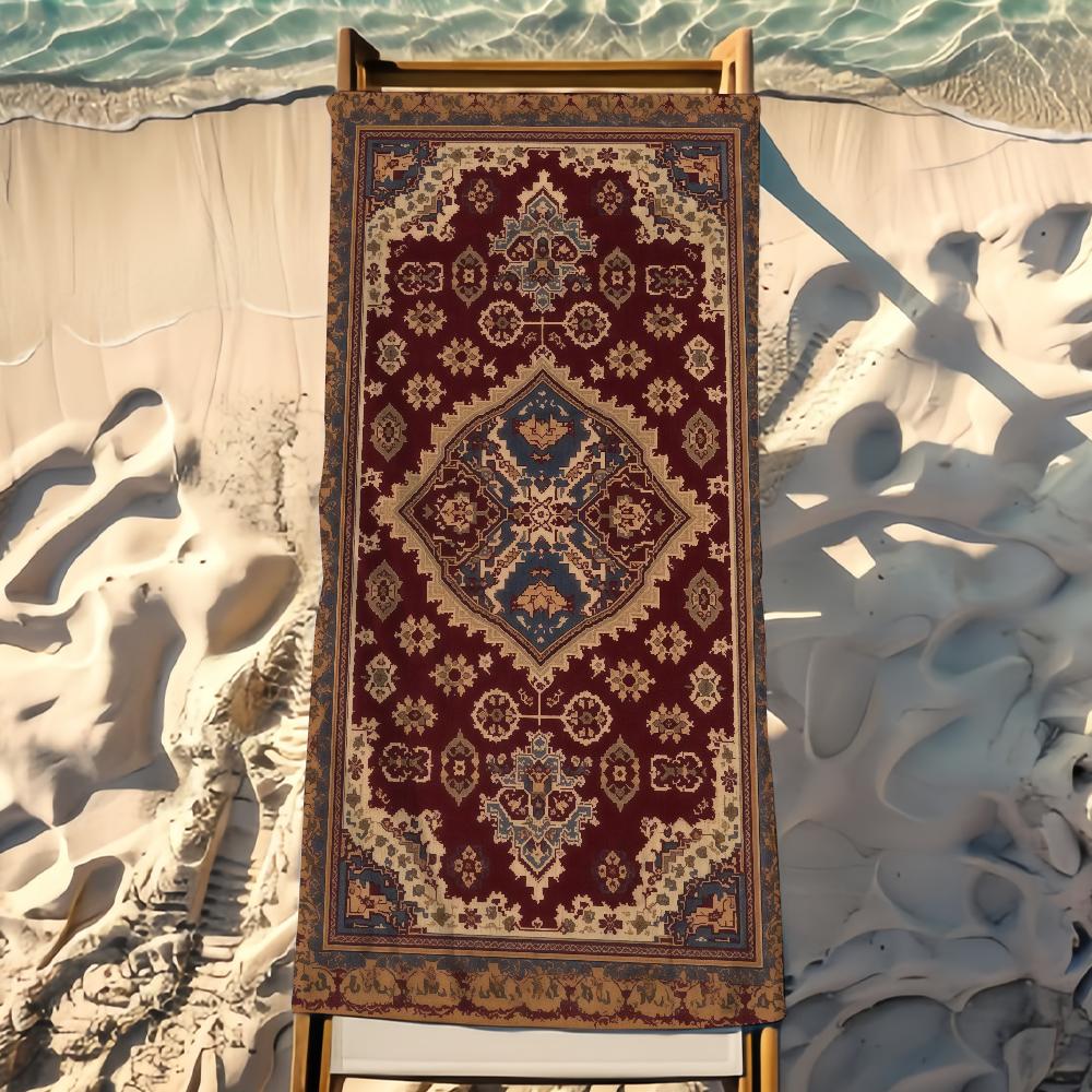 Art Persian Carpet Towel Beach Towel Travel Lightweight Skin Friendly For Pool Beach Camping Cruise Summer
