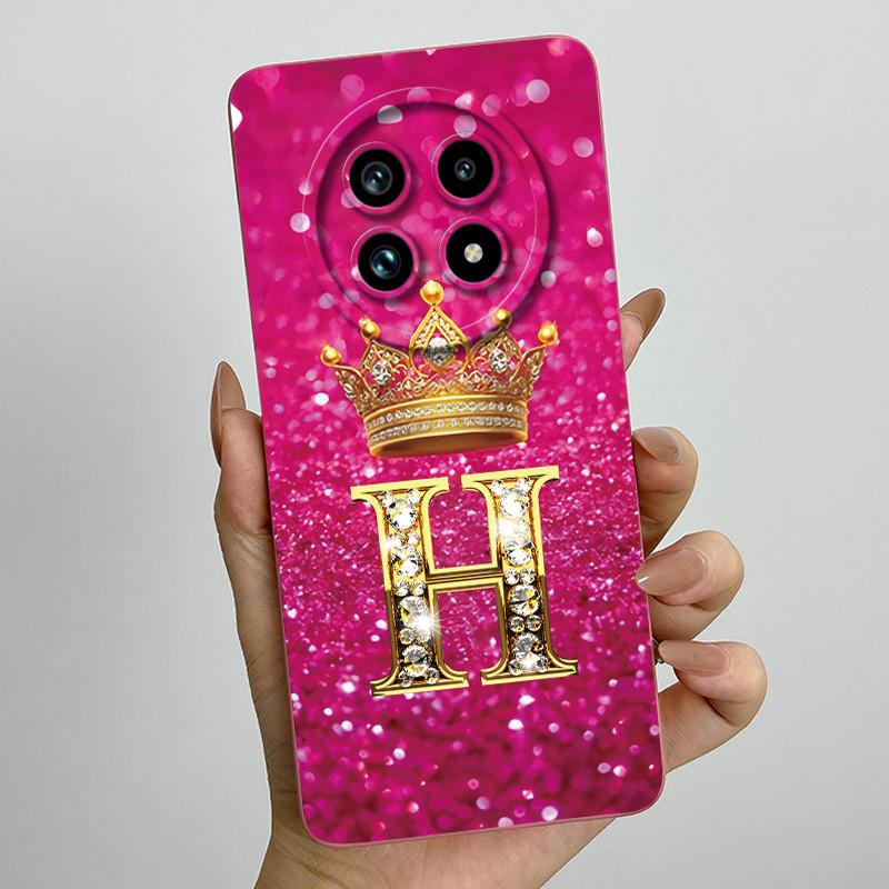 Liquid Silicone Crown Letter Phone Case For Realme 13 Pro Plus 13Pro 13ProPlus 5G Shockproof Camera Lens Protect Soft Back Cover