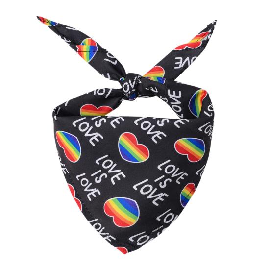 Pet Bandana Triangular Soft Breathable Comfortable Universal Dress Up Washable Rainbow Heart Print Dog Puppy Cat Collar Scarf Bib Pet Supplies