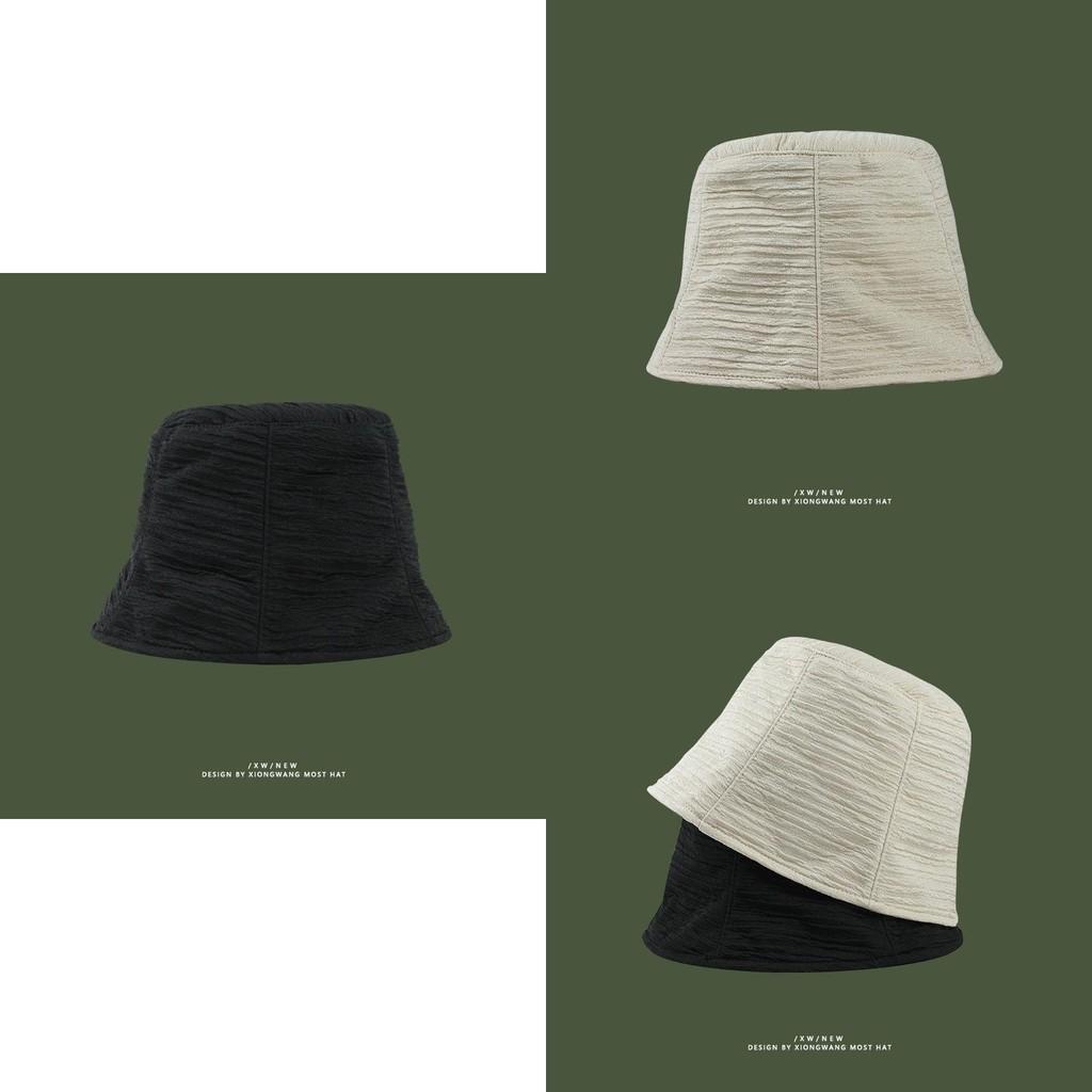 Popular Ins Designer Korean Style Fisherman Hat Women Spring Summer Sun Bucket Hat Sunscreen Face Shield Basin Hat Black