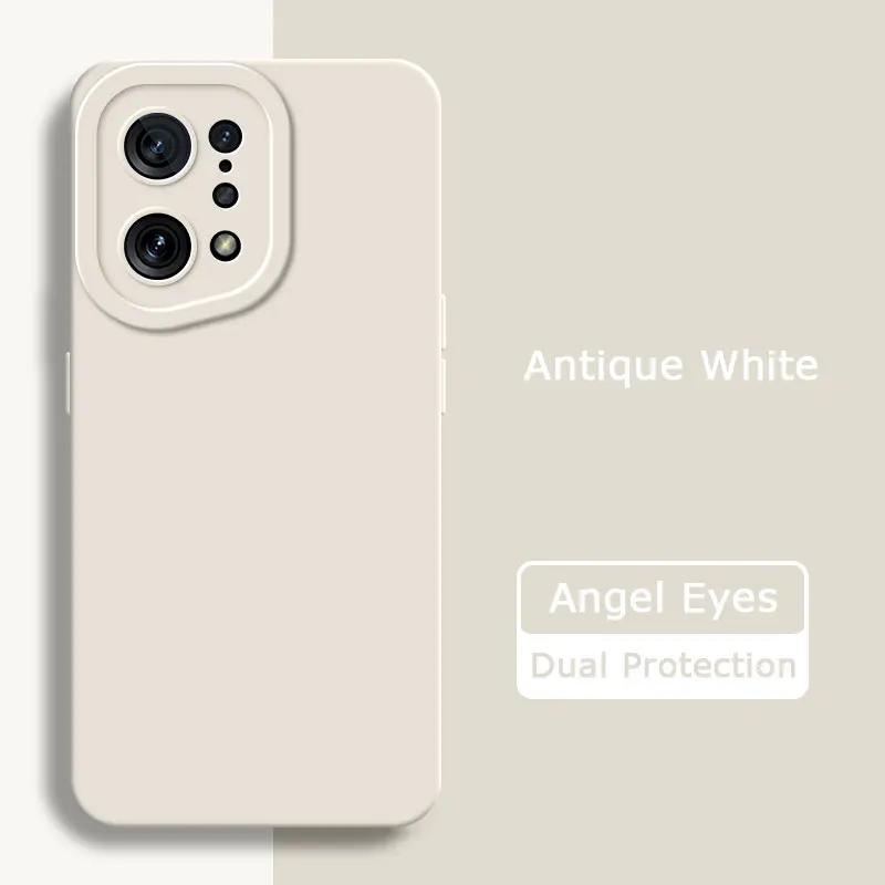

Angel Eyes Square Liquid Silicone Phone Cover для OPPO Find X5 Pro 5G 360 Защитный мягкий противоударный чехол FindX5 X5Pro Сумки OPPO Find X5 Pro античный белый