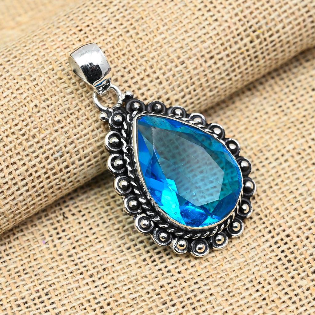 Tanzanite Gemstone Handmade Solid 925 Sterling Silver Jewelry Anniversary Pendant For Her