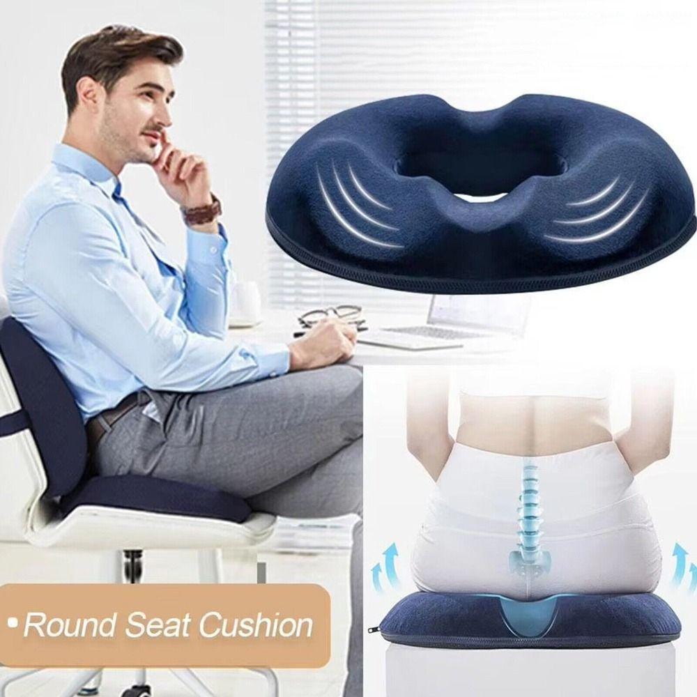 

Blue Grey Donut Cushion Polyester Seat Cushion New Anti-pressure Pad Relief the Pain A