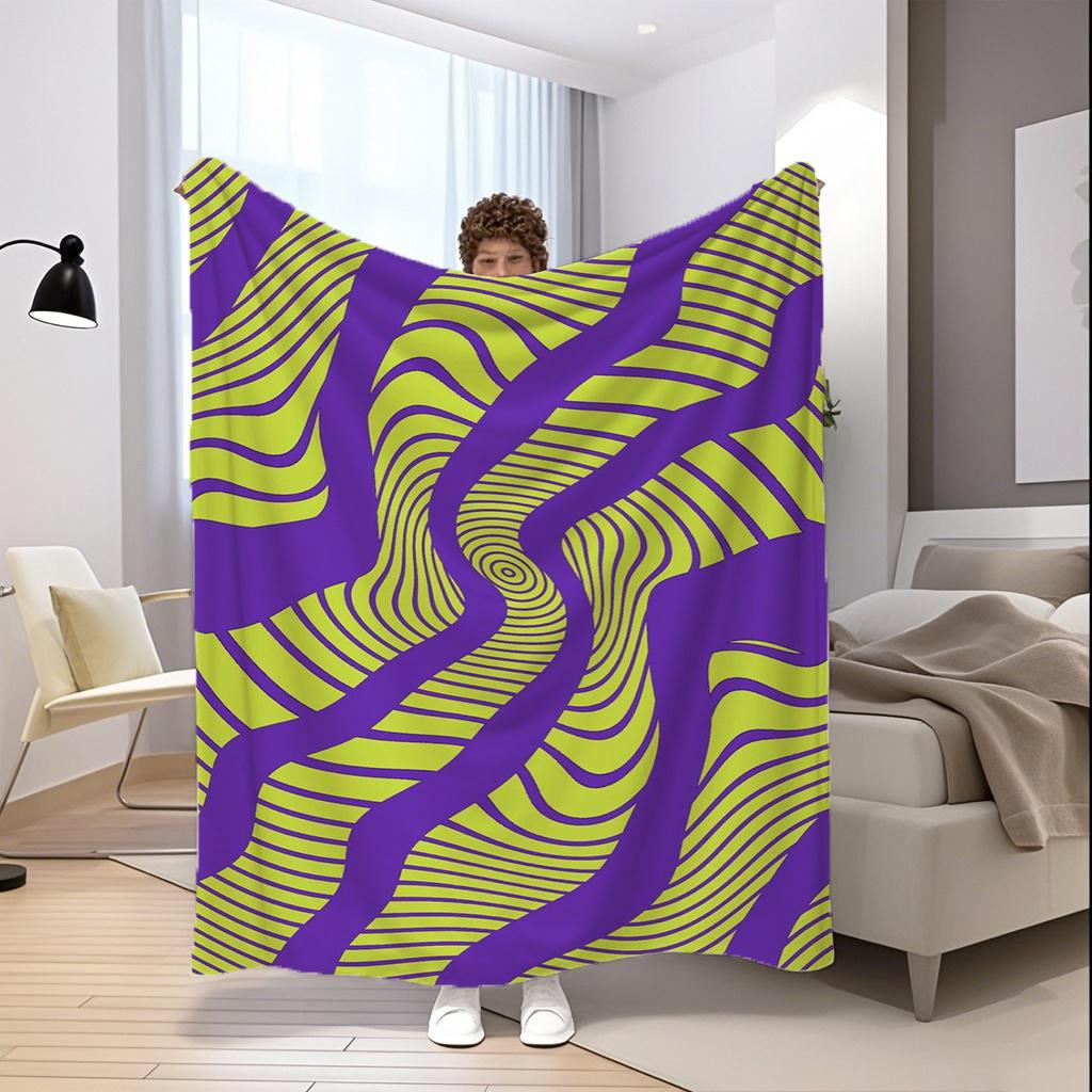 Swirly Pattern Blanket Microfiber Flannel Cover Blanket Bedroom Living Room Sofa Soft And Comfortable Home Decoration