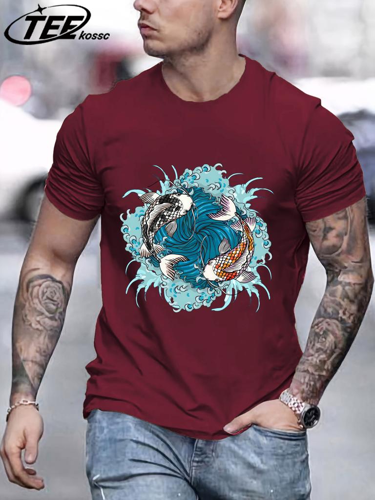 Japanese Harajuku Waves Koimen T Shirt Fashion Casual Short Sleeve Cotton Vintage Tee Shirts Hip Hop Crewneck Unisex Clothes