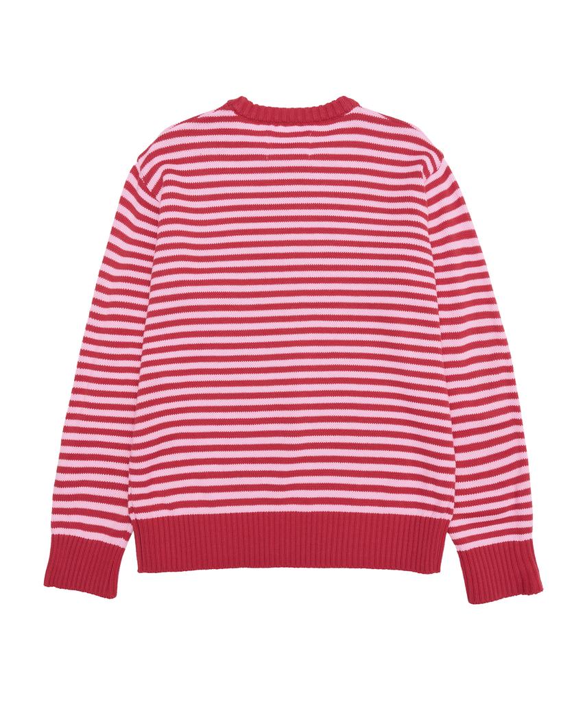 AMES-WORLDWIDE Basic Small Logo Stripe Knit Red