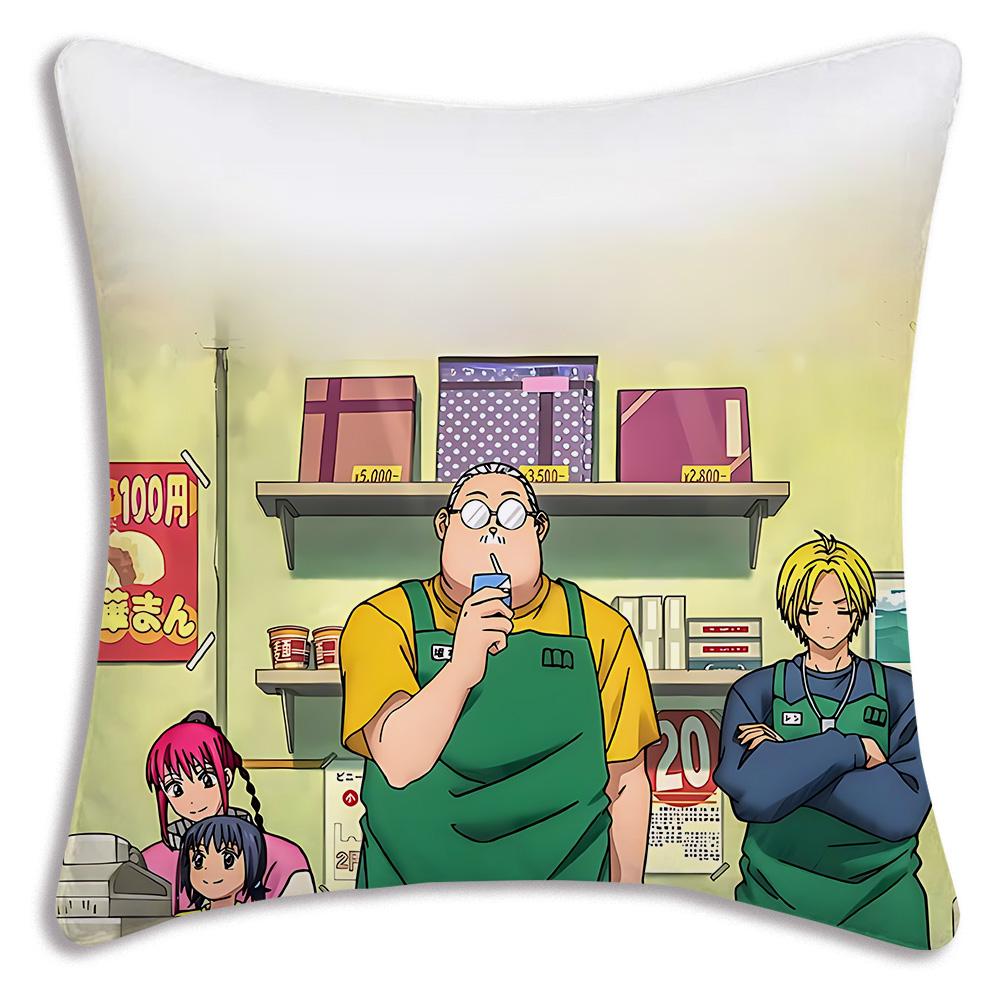 Anime Sakamotos Days Pillow Covers Cartoon Sofa Decorative Home Double-sided Printing Short Plush Cute Cushion Cover