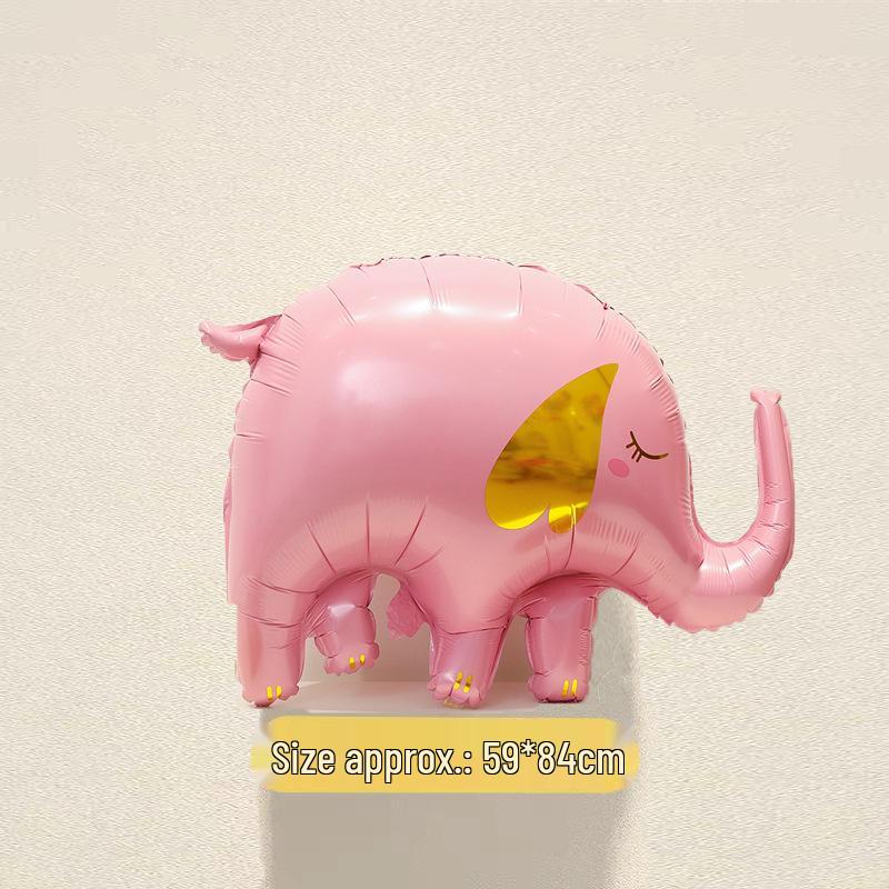Dinosaur & Forest Animal Balloon Arrangement for Children's Party: Lion, Rabbit, Tiger Decor