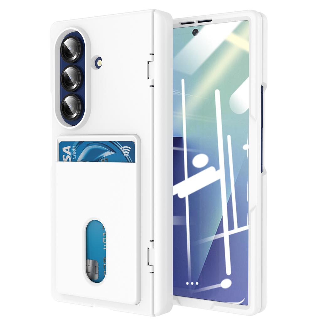 Wallet Slot Card Holder Hinge Protective Phone Case for Samsung Galaxy Z Fold 7 Fold7 5G Protector Shockproof Hard Shell Cover