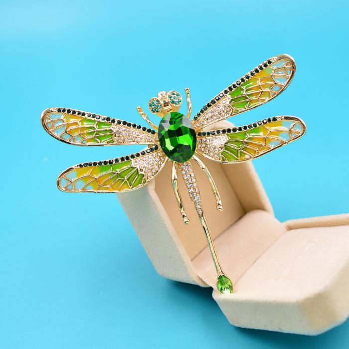 

Пин на лацкан в виде ракушки, Модный специфический дизайн, Аксессуары, Синий кристалл, Стразы, Классическая стрекоза, Насекомое, Кулон, Женская брошь, Подарок