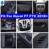 Carbon Fiber Look Car Head Lamps / Lift Button / Air AC / Gear Box Panel ABS Accessories Cover Trim For Haval F7 F7X 2018 -