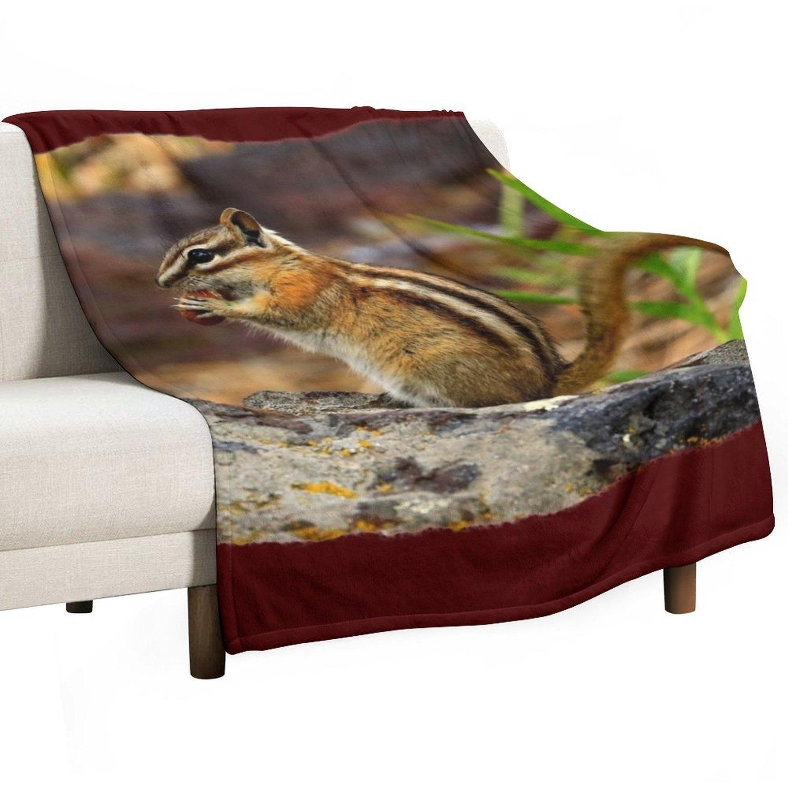 CHIMPMUNK PORTRAIT Throw Blanket Summer manga Flannels Bed Blankets 30x40in