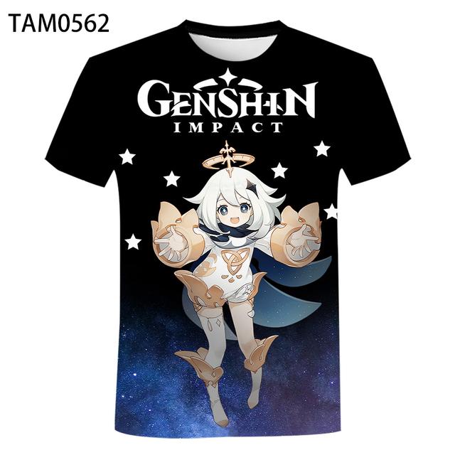 Summer Game Genshin Impact 3d Printed Children's T-shirt Fashion Casual Hip-hop Harajuku Kids Short Slee T Shirt O Neck Tops
