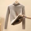 Autumn/winter Thickened Semi-turtleneck Pullover Women Sweater Fashion Loose Long Sleeve Casual Bottoming Shirt Solid Color Office Ladies Elegant Tops