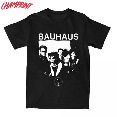 Bauhaus 80s Goth T-shirt voor Mannen Grappig 100% Katoen T-shirt Rond Hals Korte Mouw T-shirt Volwassen Tops