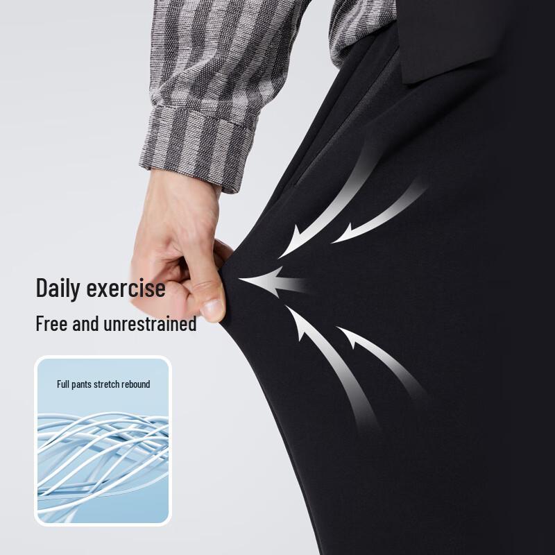 CAMEL Men's Fleece-Lined Straight Leg Casual Pants