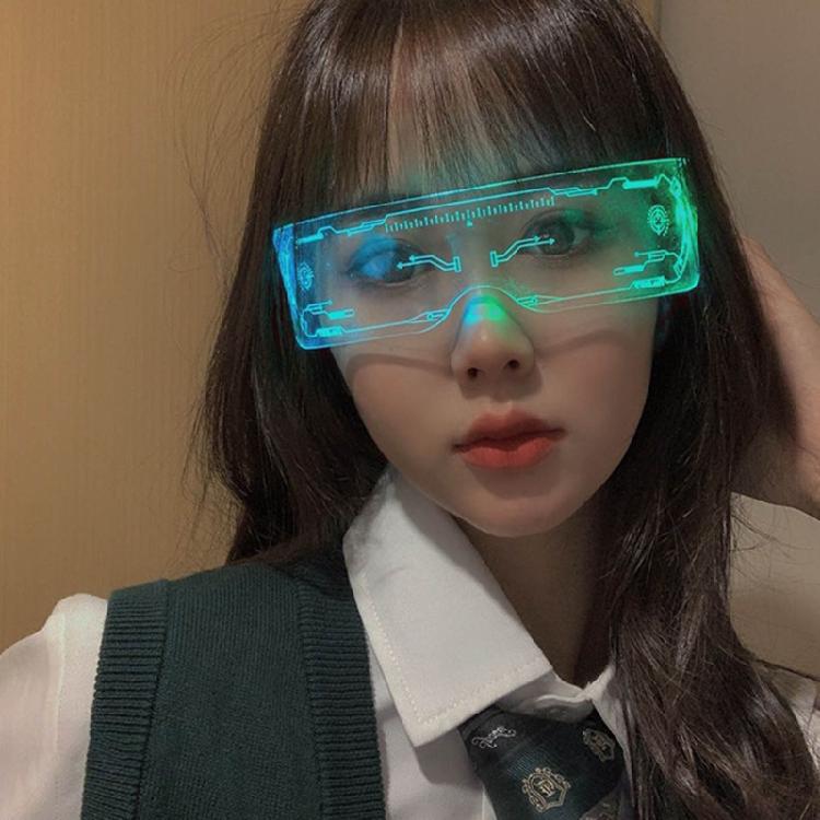 Chemion LED Visor Rave Glasses for Men Cosplay Festivals Halloween Bars Clubs