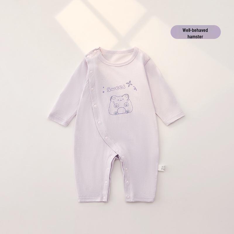 7A Antibacterial Double-Layer Long-Sleeve Baby Romper - Boneless Pure Cotton Pajamas for Spring & Autumn