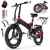LANKELEISI G650 foldable electric bicycle features a 500W motor, 48V 12.8Ah battery, a top speed of 35km/h, a range of 110km, 20*2.4 inch tires.