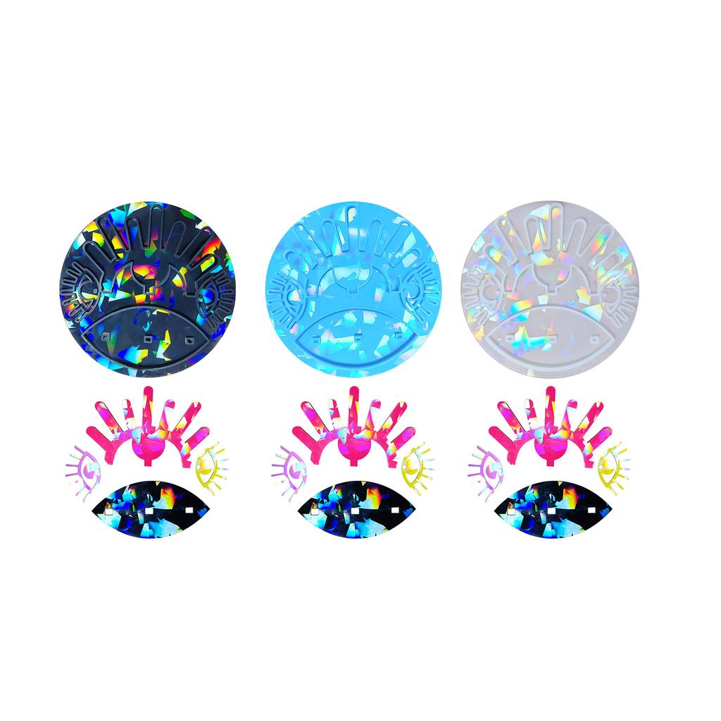 Holographic Rings Earrings Stand Molds Big-Eyed Ornament Storage Rack Epoxy Casting Mold for Home Party Table Decoration