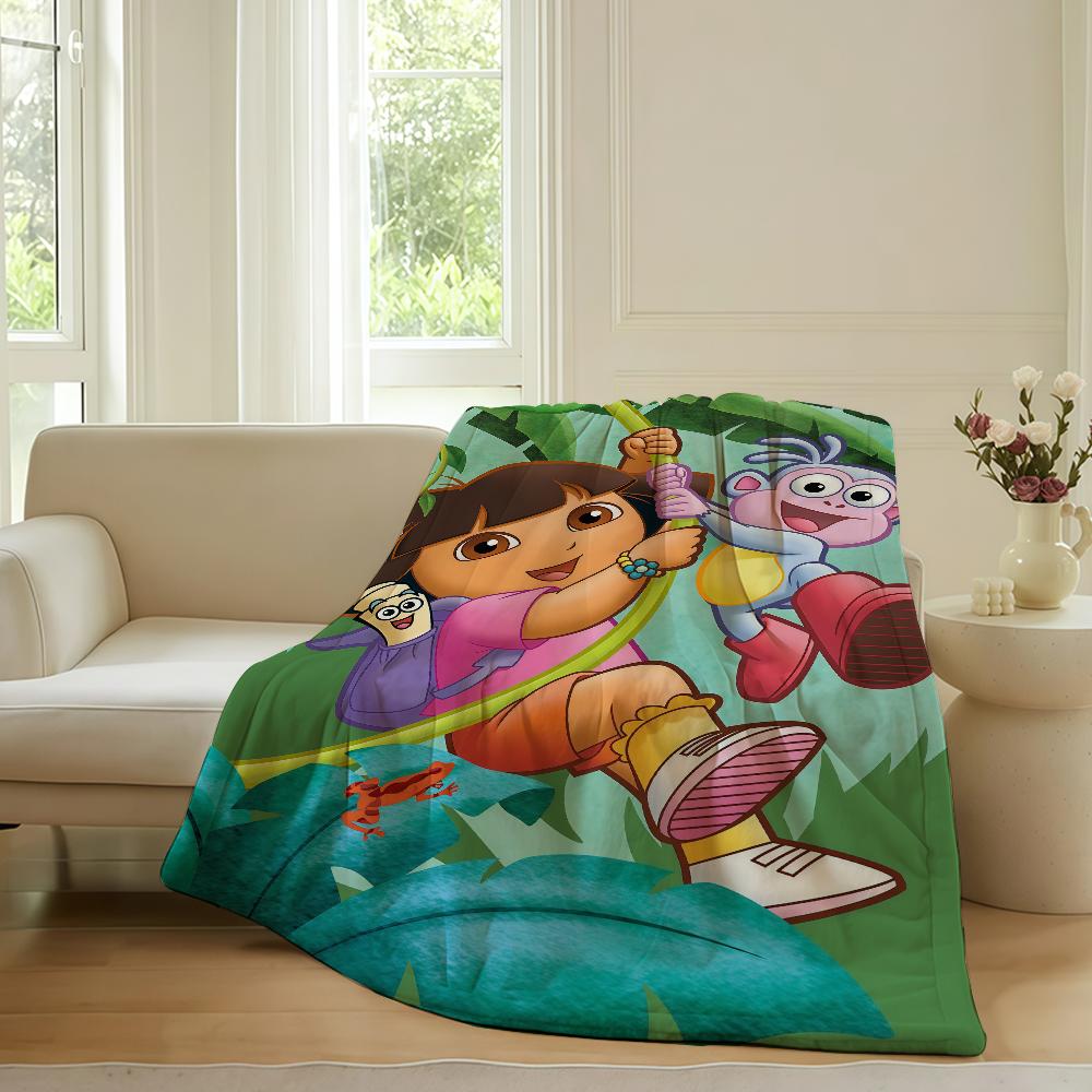 Adventure cartoon D DoraS Blanket For Sofa Office Bed Plane Travel Sleep Read Relax Camping Soft And Warm