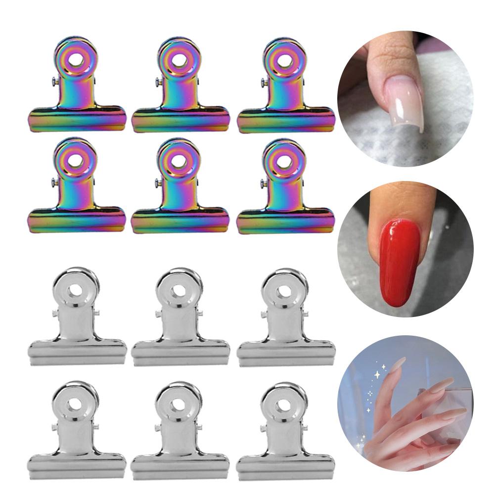 12 Stück Nagelspitzen-Clips Multifunktionale Fingerverlängerungs-Clips Metallfeile Büroklammern