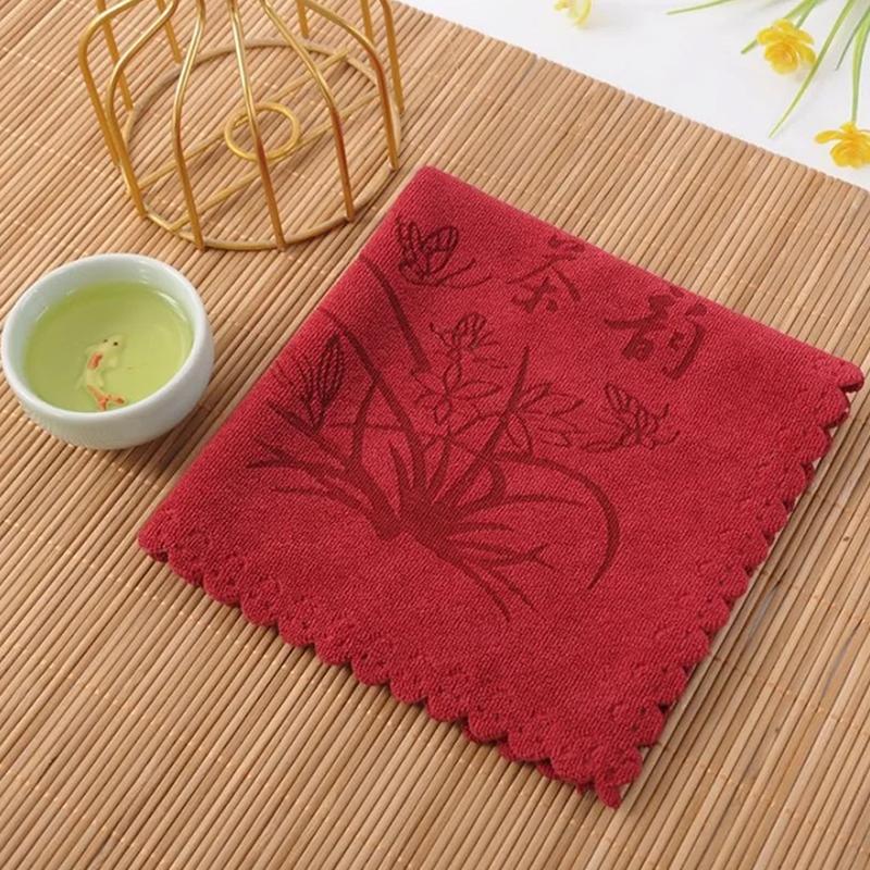 30*30Cm Absorbent Thick Tea Towel, Professional Tea Table Cloth, Super Absorbent, High-End Tea Cleaning Coaster Accessories