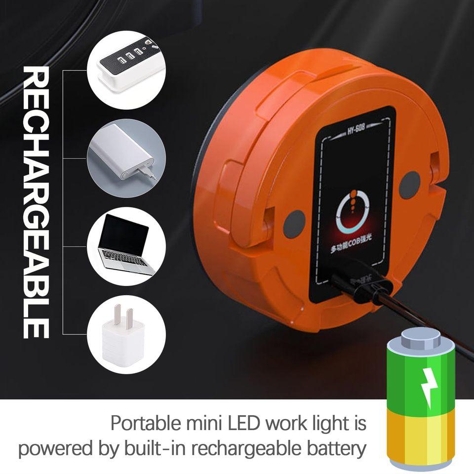 High Power Mini Flashlight USB Rechargeable Portable LED Camping Light With Magnet Outdoor 3 Lighting Modes Tent Lantern