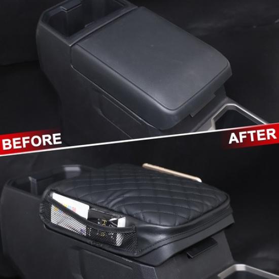 Leather Car Armrest Box Cover Handrest Protect Cover For Toyota Tacoma 2024-2025