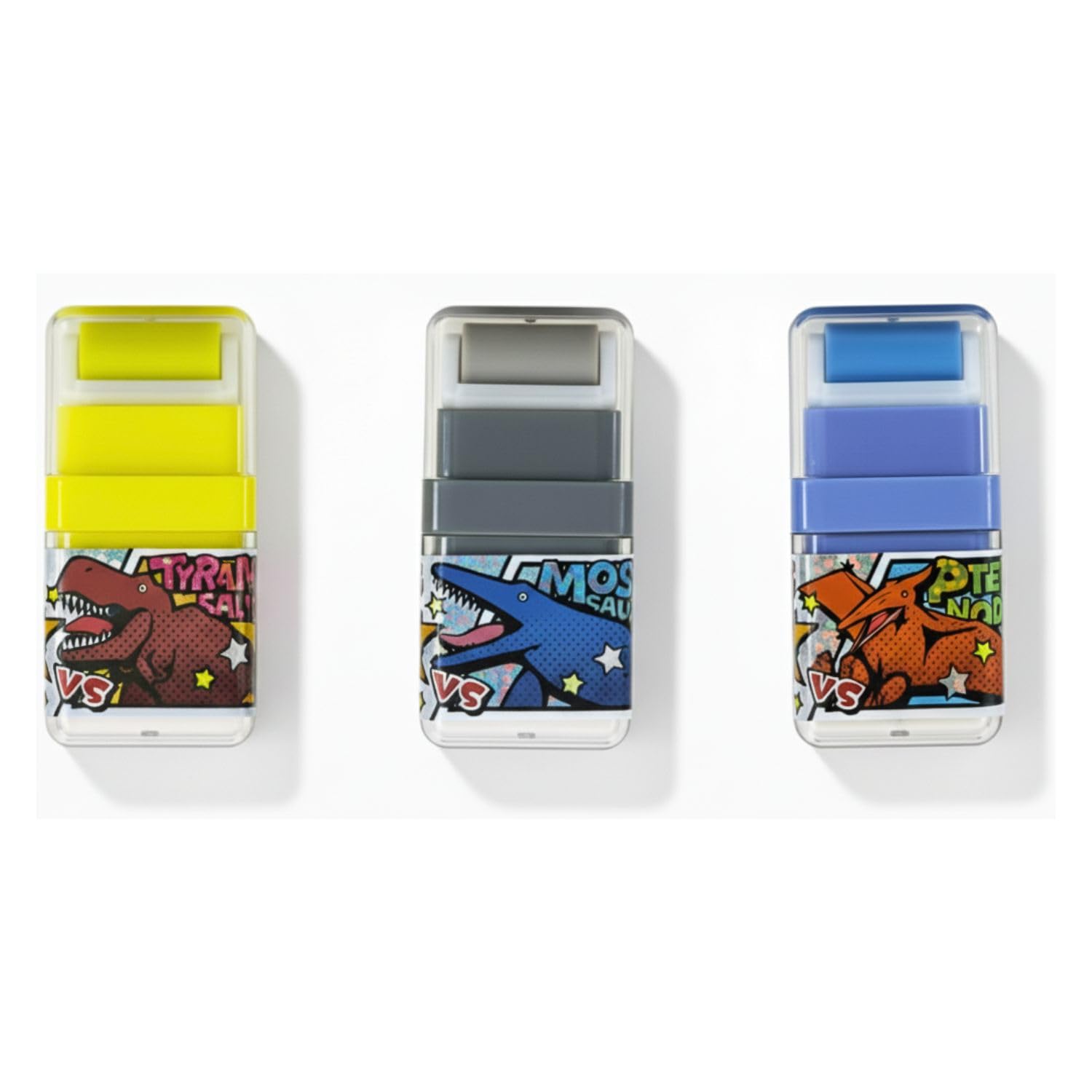 Roller Eraser Dinosaur Design Set of 3 - -