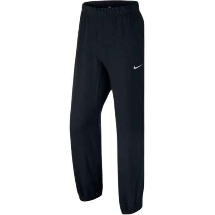 Nike Logo Print Elastic Cuff Knitted Sports Pants Men Bottoms Black 637765-010
