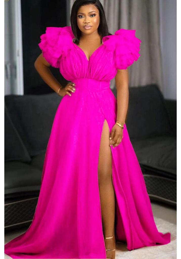 European & American Plus Size Mesh Hem Dress