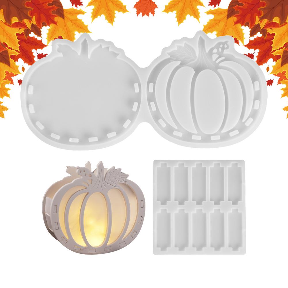 Halloween Pumpkin Resin Molds Epoxy Resin Mould For Crafts Silicone Candle Holder Mould For Halloween Plaster Cement Teens Home