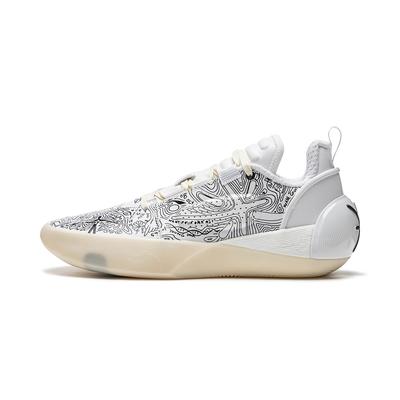 Li Ning All City 12 Encore Basketball Shoes Men's Low Top White Black ABAU051-4