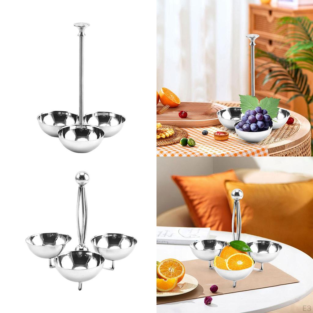 Condiment Serving Bowl Bowls Set Side Dish Condiments Chip Dips Stainless Steel 3