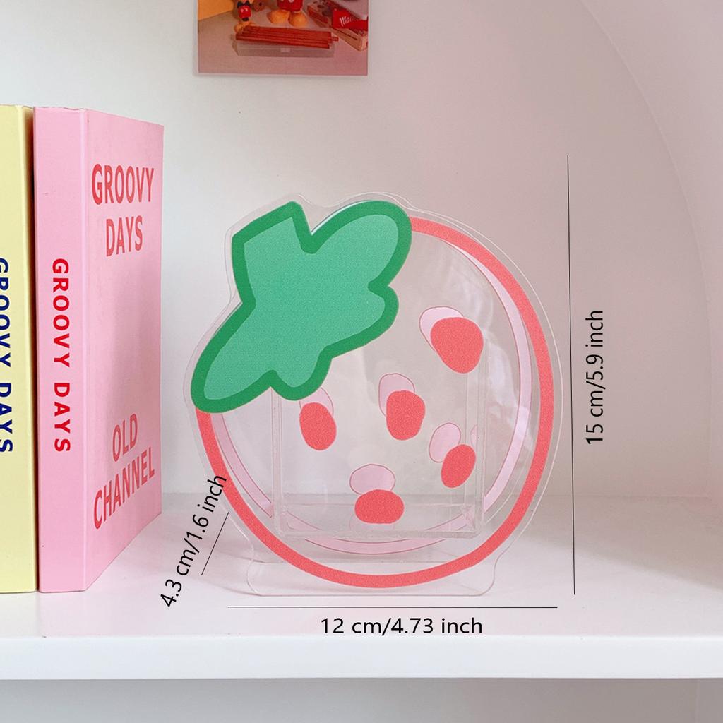 Kawaii Pencil Holder Transparent Acrylic Decorative Pen Holder Cute Desktop Storage Supplies Pen Box School Office Stationery