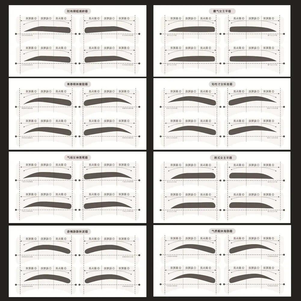 

Новые одноразовые трафаретные наклейки для бровей, шаблон для ухода за волосами, профессиональные трафареты для макияжа глаз, инструменты для макияжа бровей 8pcs