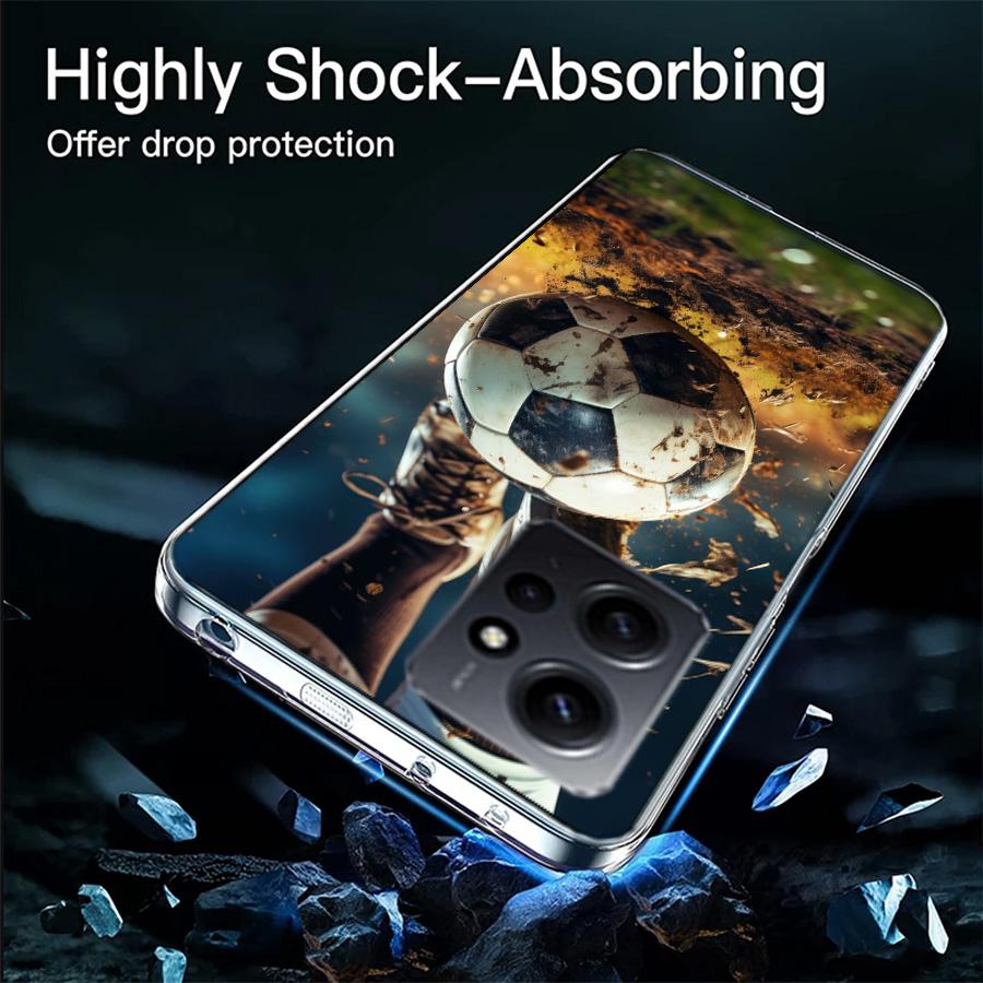 Football Field Phone Case For Redmi 12 13C 12C 15C 9 10 10C Note 13 Pro Plus 14 15 Pro 9T 9C 9A TPU Soft Cover Clear Cell Cases