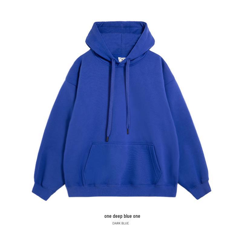 Unisex Drop Shoulder Solid Color Hoodie Pullover - Spring & Autumn Long Sleeve Sweatshirt