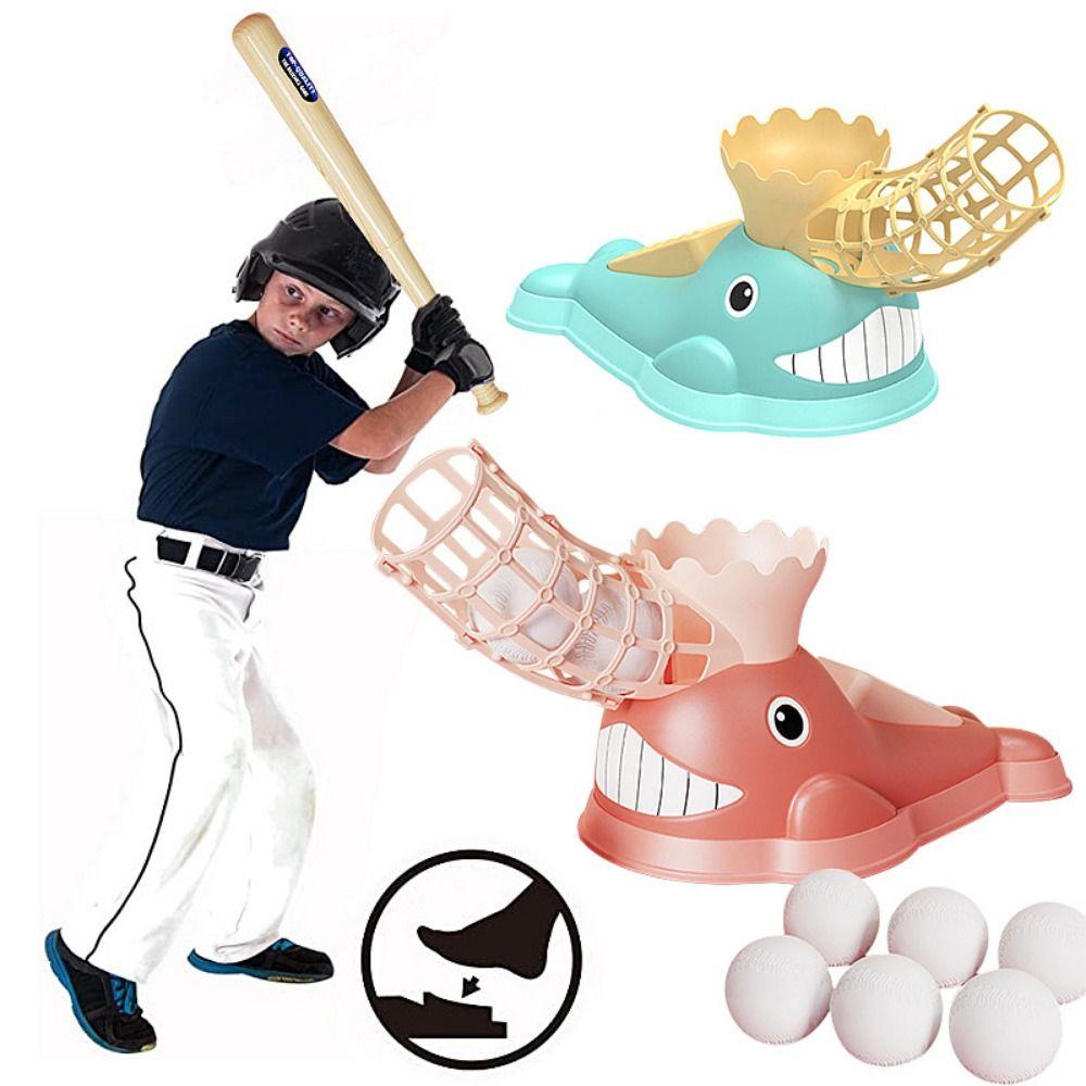 Cartoon Whale Baseball Pitching Machine with Ball Baseball Launcher  Parent-Child Interaction