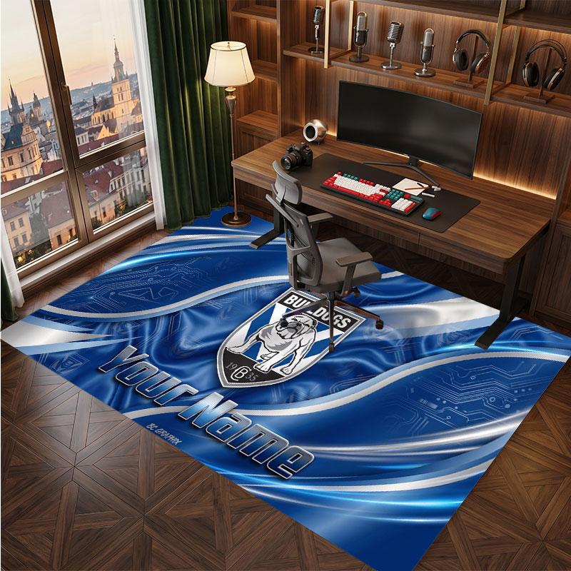 Canterbury-Bankstown Bulldogs Personalized Crystal Velvet Carpet, Customized Name Text Soft Anti‑Slip Rug for Living Room Bedroom