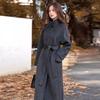 Women's Mid-Length Double-Sided Cashmere Coat, 2025 Autumn/Winter, Korean Style with Loose Stand-Up Collar, High-End Wool Design.