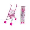 1Pcs Durable Interactive Dolls Pram Stable Baby Stroller With T-Shaped Belt Baby Doll Stroller Toy Pretend Play Doll Accessories