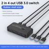 USB3.0 Hub Switcher 2-Input 4-Output Printer Sharing Device Dual Computers Share